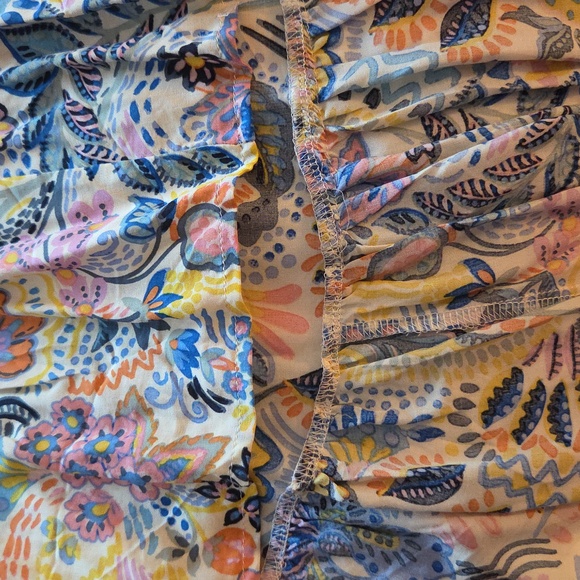 Vici Floral Maxi High- Low Dress in Blue and Yellow Floral Design With Tie - Picture 7 of 8